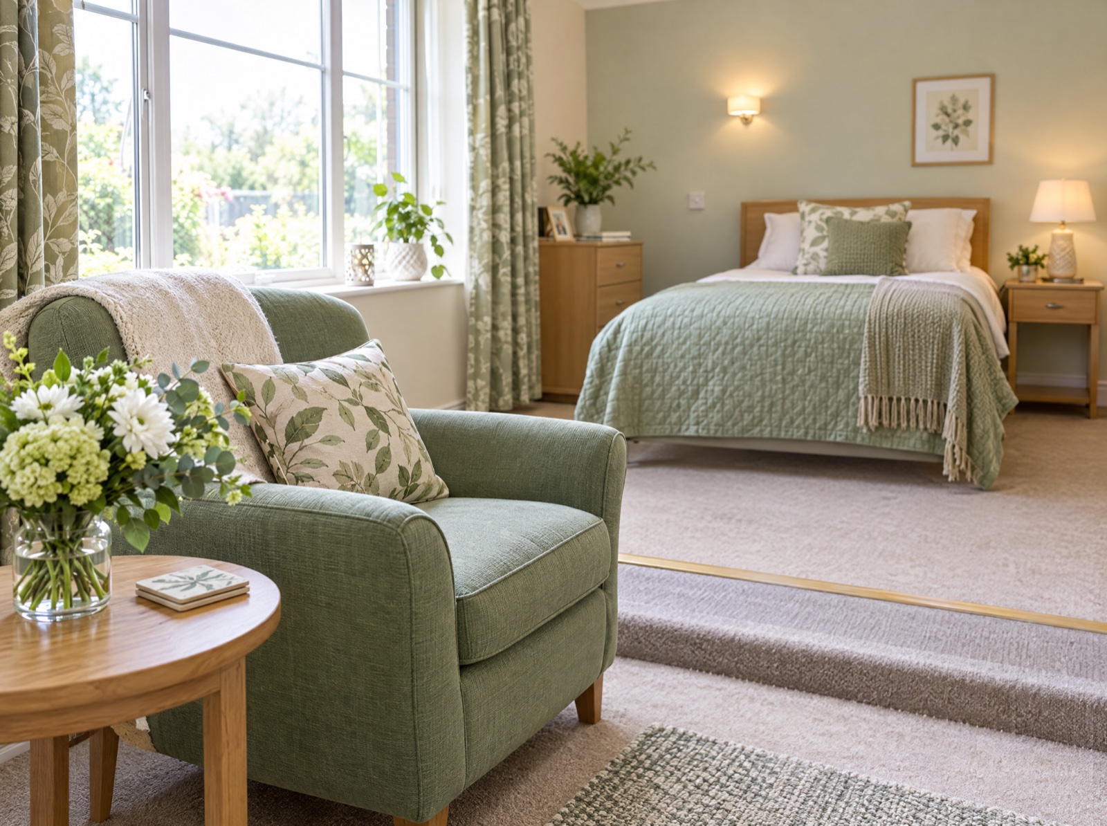 A comfortable room in an Eden step-down supported living home in Shropshire