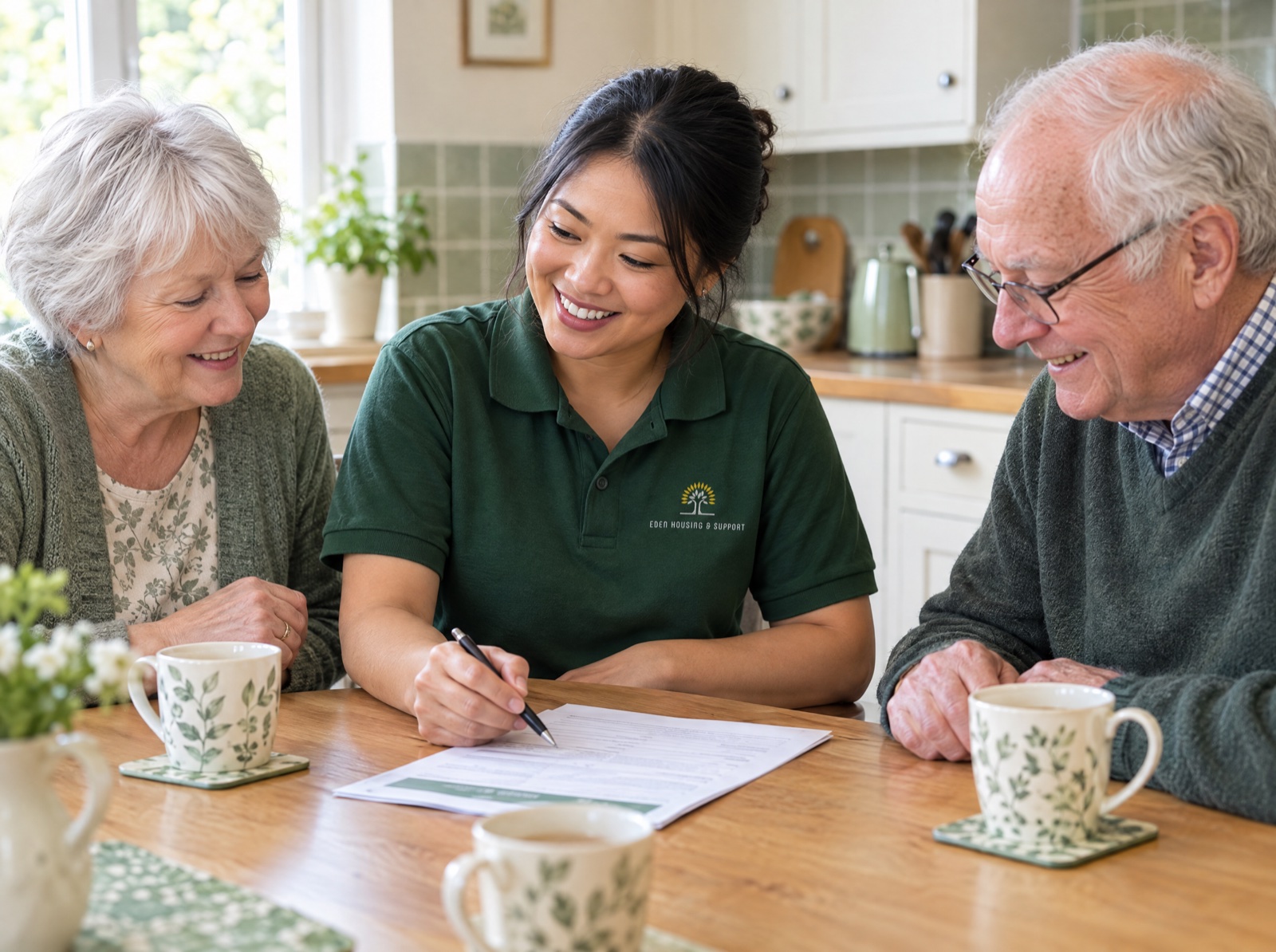 Eden carer planning home care with an older couple in Shropshire