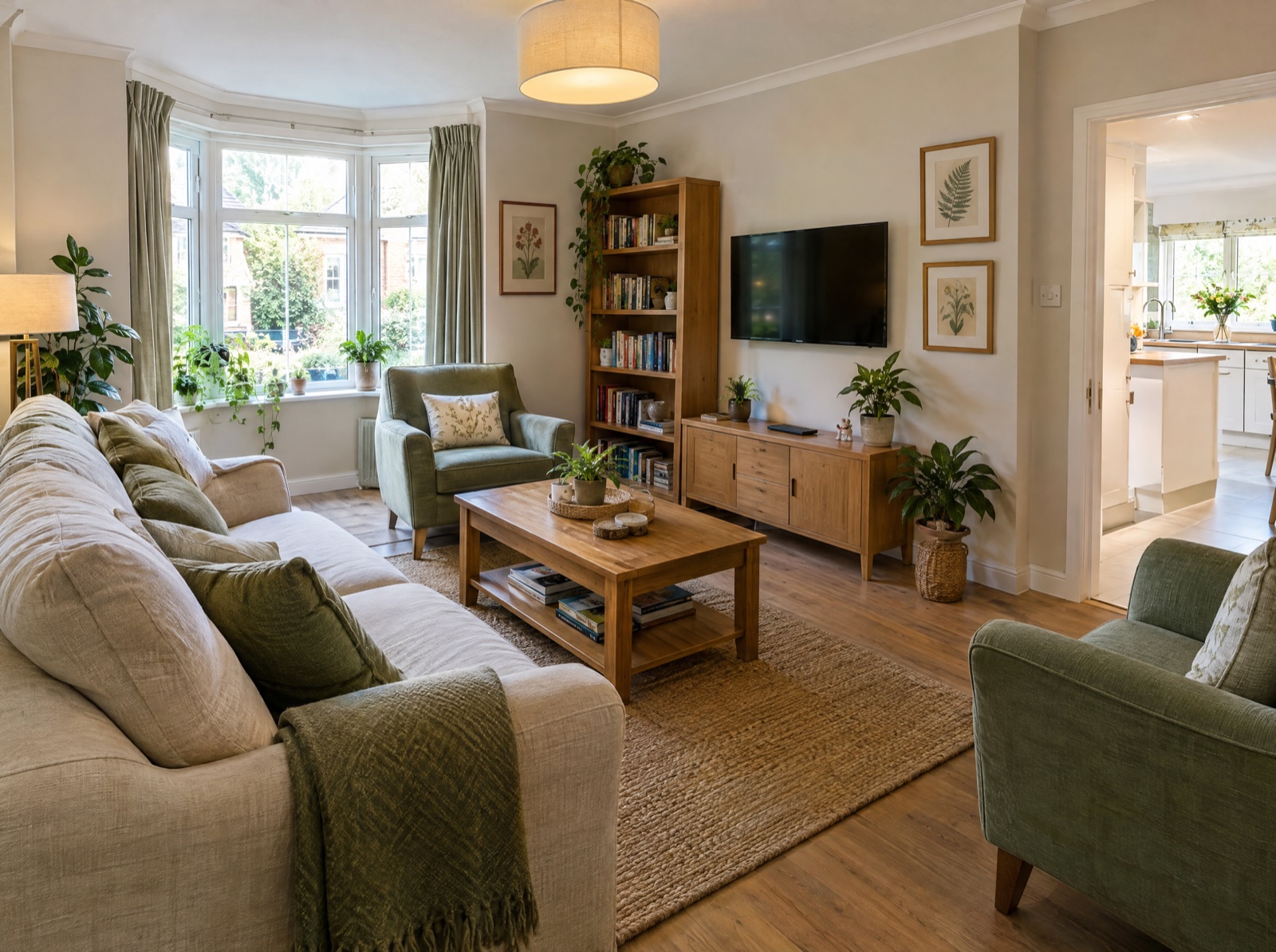 Welcoming shared lounge and kitchen of a supported living house in Telford