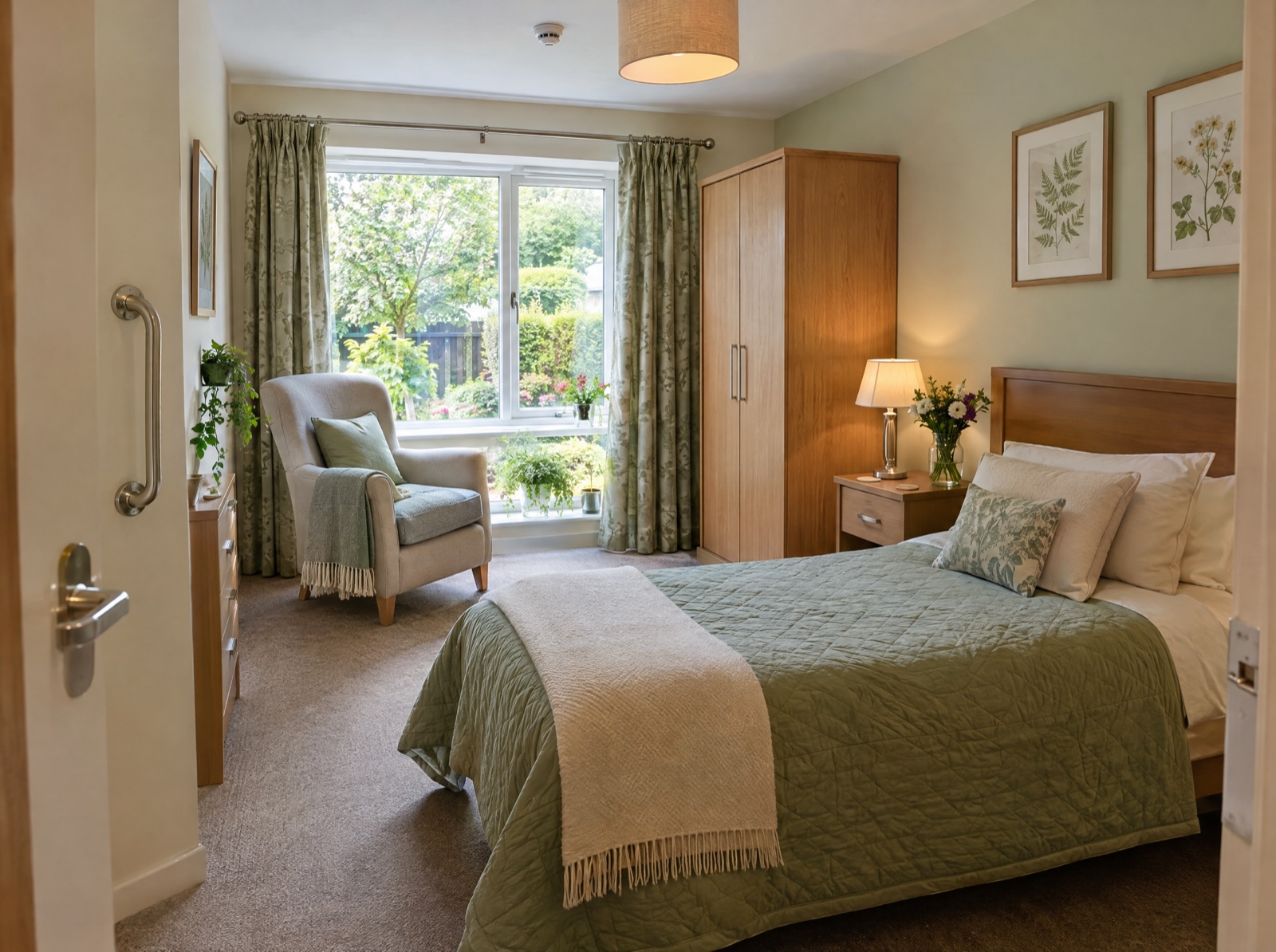 Comfortable bedroom in an Eden step-down supported living home in Shropshire